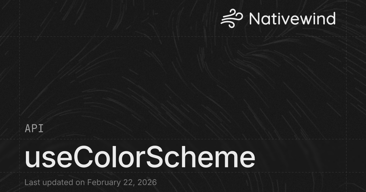useColorScheme