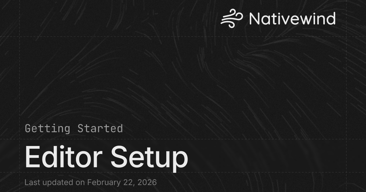 Editor Setup